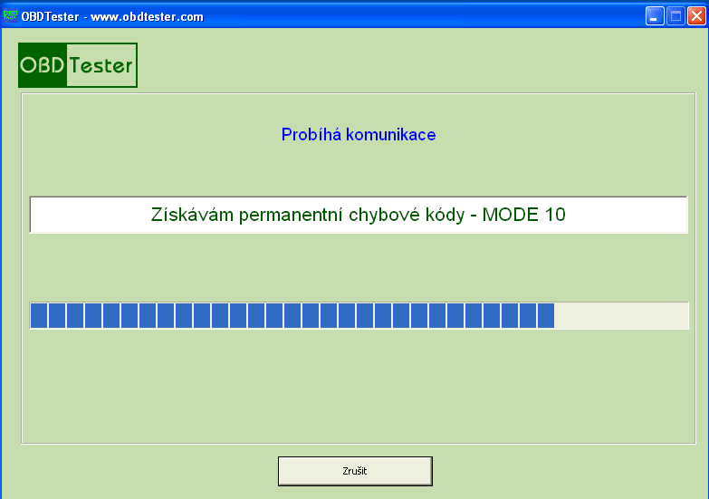 czobdtester2: OBD-II diagnostic program screenshot