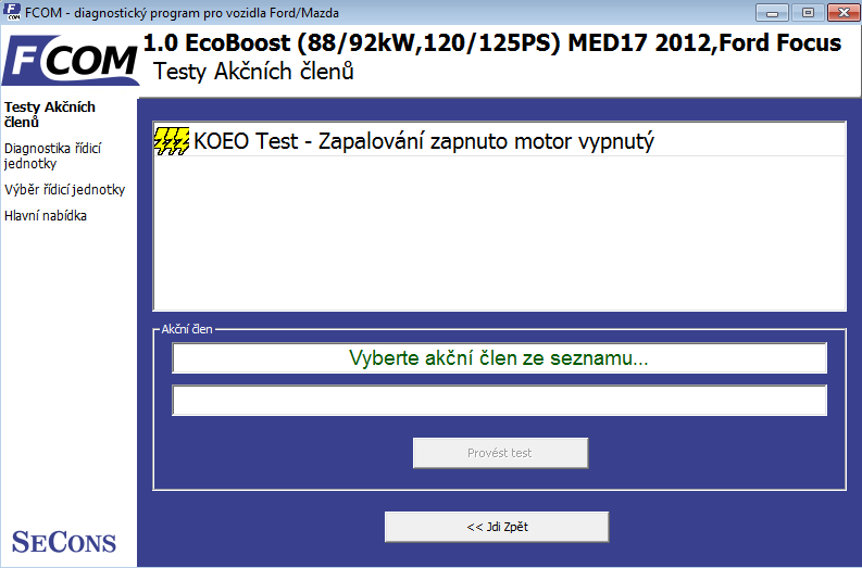 fcomcz09: OBD-II diagnostic program screenshot