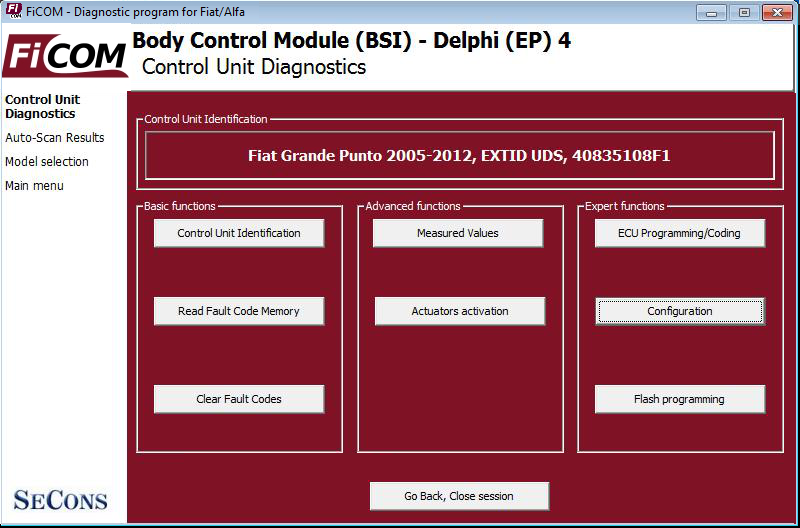 ficom04: OBD-II diagnostic program screenshot