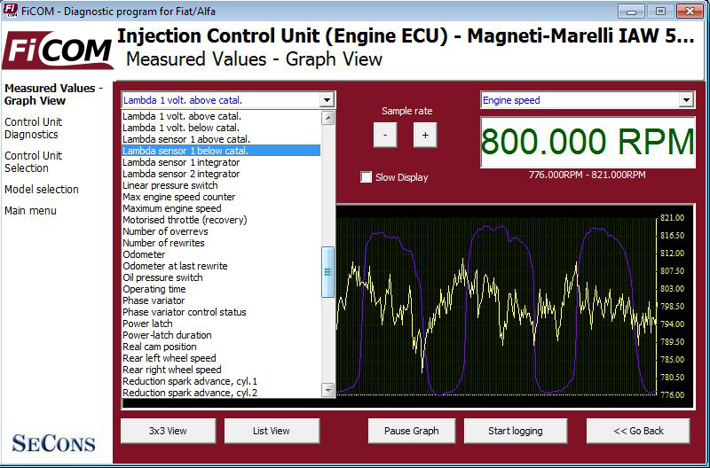 ficom08: OBD-II diagnostic program screenshot