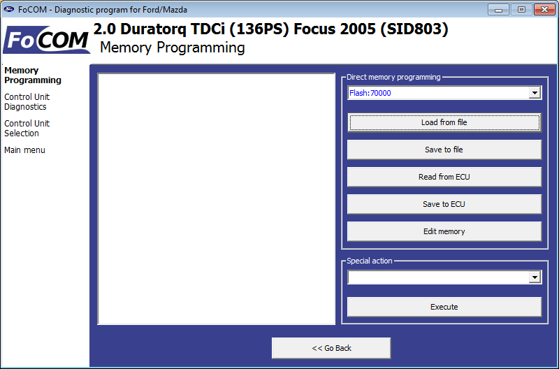 focom17: OBD-II diagnostic program screenshot