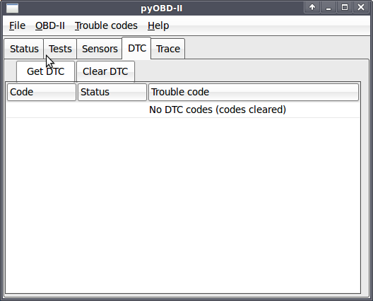 pyobd4: OBD-II diagnostic program screenshot