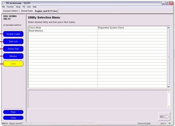 techstream11: OBD-II diagnostic program screenshot